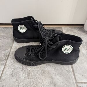Black High-Top Sneakers with Logo